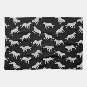 Linge De Cuisine Conception de silhouettes de chats Rétro Kitts Art