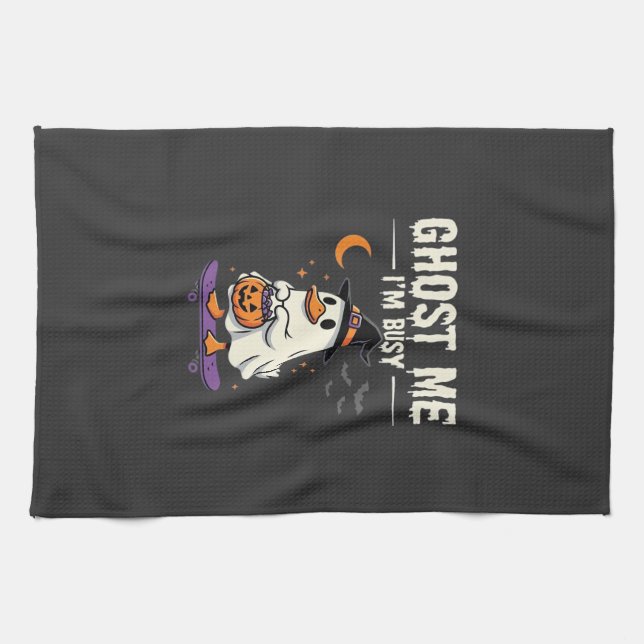Linge De Cuisine Conception de skateboard Canard Fantôme Halloween_ (Horizontal)