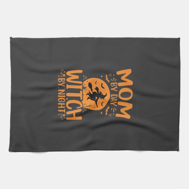 Linge De Cuisine Conception de sorcière de maman Halloween (Horizontal)