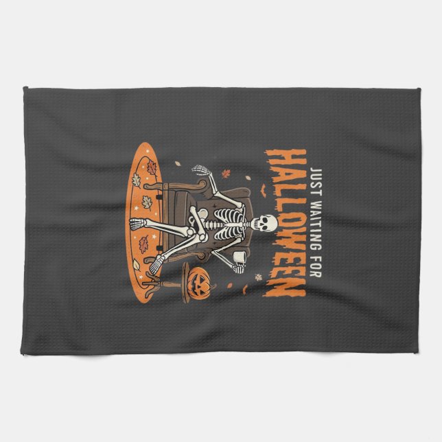 Linge De Cuisine Conception de squelette juste pour Halloween_1 (Horizontal)