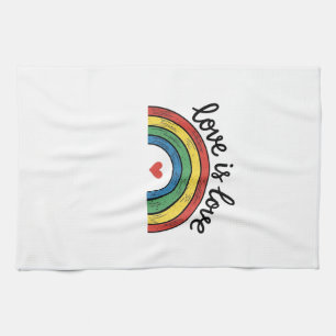 Linge De Cuisine Conception de t-shirt à coeur arc-en-ciel vintage