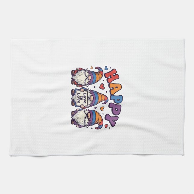 Linge De Cuisine Conception de t-shirt arc-en-ciel Gnome du mois de (Horizontal)