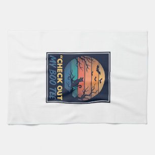 Linge De Cuisine Conception de T-shirt Black Cat Boo Halloween vint