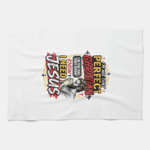 Linge De Cuisine Conception de T-Shirt chrétien Vintage I Need Jesu