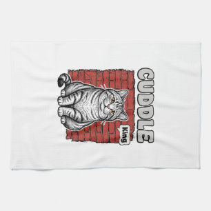 Linge De Cuisine Conception de T-shirt de chat vintage Cuddle King_