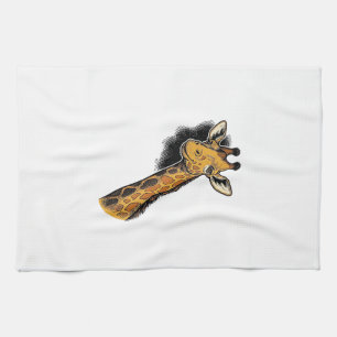 Linge De Cuisine Conception de T-shirt de girafe mignon gravé vinta