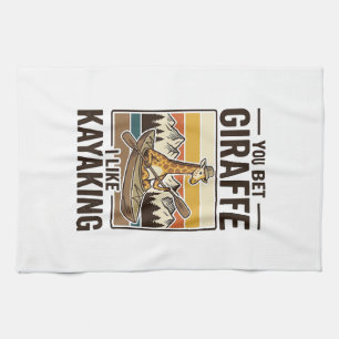 Linge De Cuisine Conception de T-Shirt drôle vintage de kayak giraf