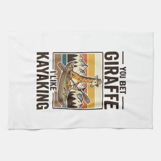 Linge De Cuisine Conception de T-Shirt drôle vintage de kayak giraf