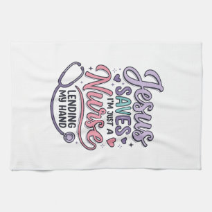 Linge De Cuisine Conception de t-shirt Jésus Sauve l'infirmière Foi