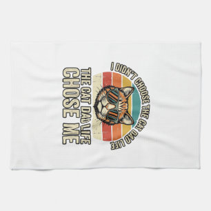 Linge De Cuisine Conception de T-Shirt Vintage Cat Dad Life Chose M