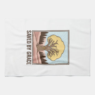 Linge De Cuisine Conception de t-shirt vintage d'arbre chrétien sau