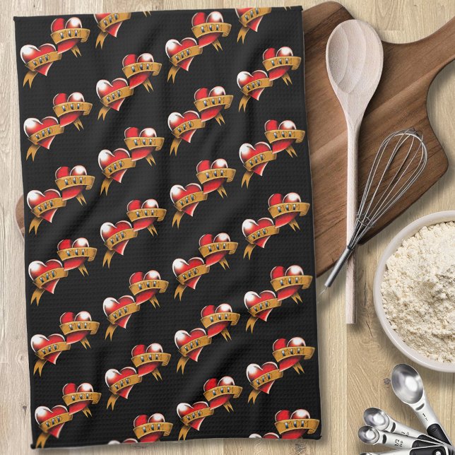 Linge De Cuisine Conception de tatouage de bannière traditionnelle  (Créateur téléchargé)