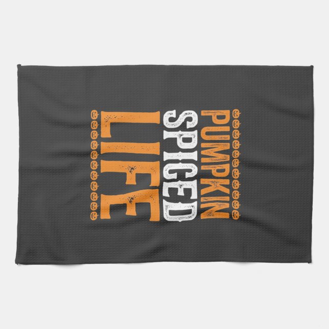 Linge De Cuisine Conception de typographie Halloween Pumpkin Spiced (Horizontal)