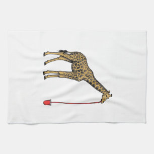 Linge De Cuisine Conception de vecteur de paille à boire de girafe