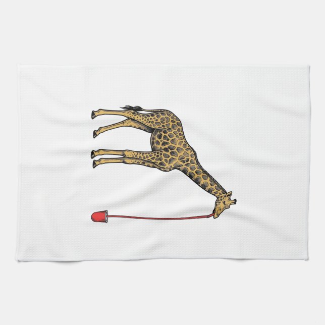 Linge De Cuisine Conception de vecteur de paille à boire de girafe  (Horizontal)