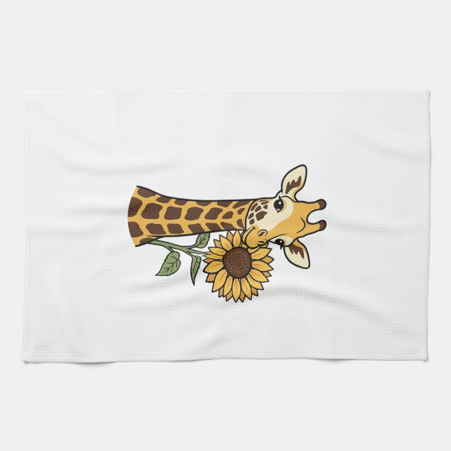 Linge De Cuisine Conception de vecteur de tournesol de girafe vinta (Horizontal)