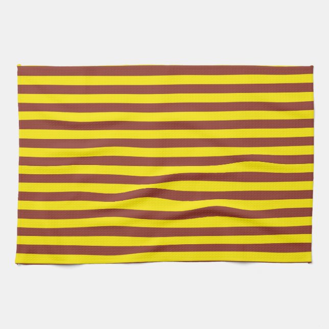 Linge De Cuisine Conception des rayures jaunes et Brown (Horizontal)