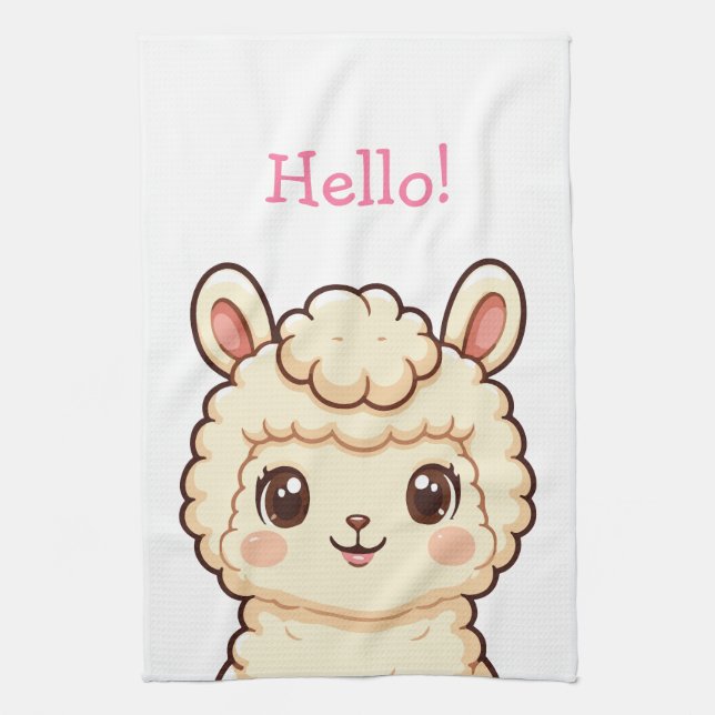 Linge De Cuisine Conception d'illustration de lama mignon (Vertical)
