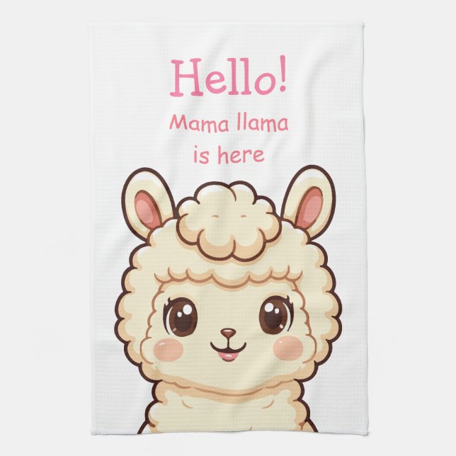 Linge De Cuisine Conception d'illustration de lama mignon (Vertical)