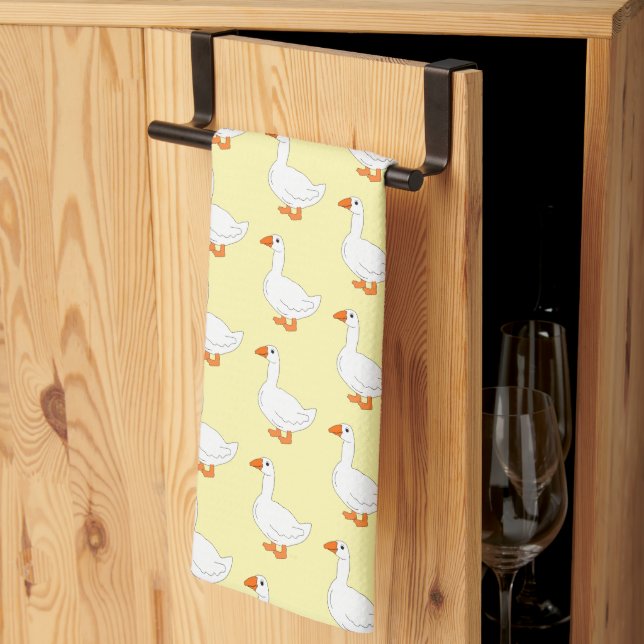 Linge De Cuisine Conception d'oie sur fond de n'importe quelle coul (Pliage en tiers)