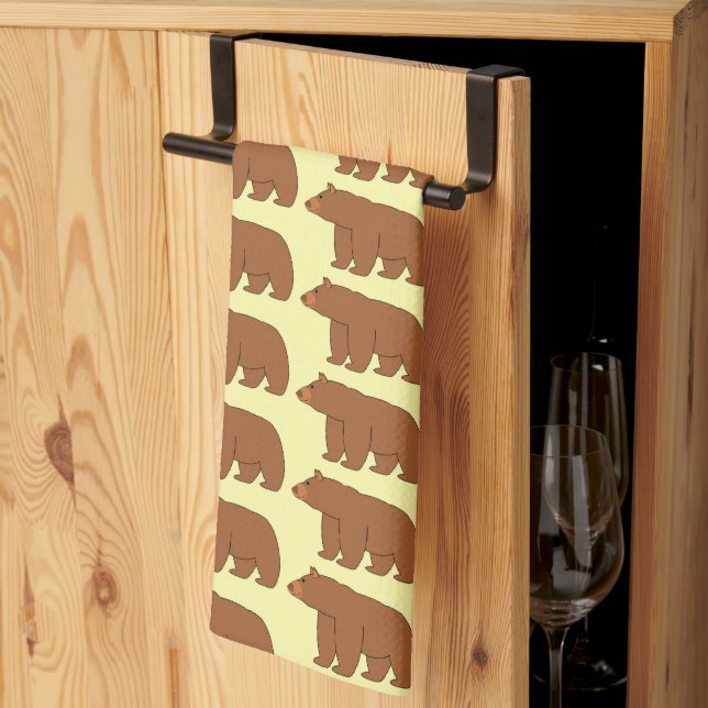 Linge De Cuisine Conception d'ours grizzly Fond de n'importe quelle (Pliage en tiers)