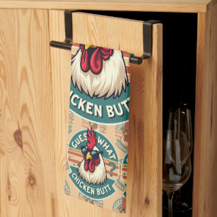 Linge De Cuisine Conception drôle de blague de poulet rétro