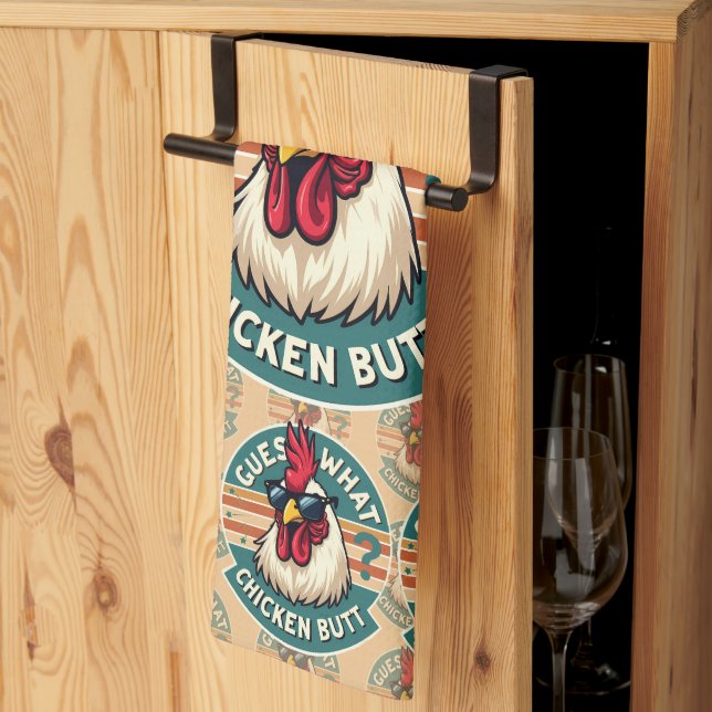 Linge De Cuisine Conception drôle de blague de poulet rétro (Pliage en tiers)