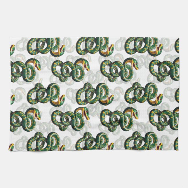 Linge De Cuisine Conception du Motif de serpent Arrière - plan blan (Horizontal)
