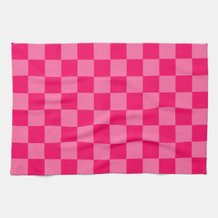 Linge De Cuisine Conception du Motif du vérificateur rose clair et