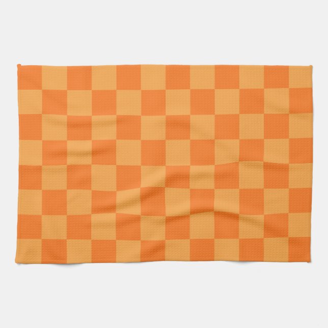 Linge De Cuisine Conception du vérificateur orange clair et foncé (Horizontal)