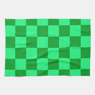 Linge De Cuisine Conception du vérificateur vert clair et foncé