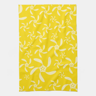 Linge De Cuisine Conception florale d'été. Jaune ensoleillé
