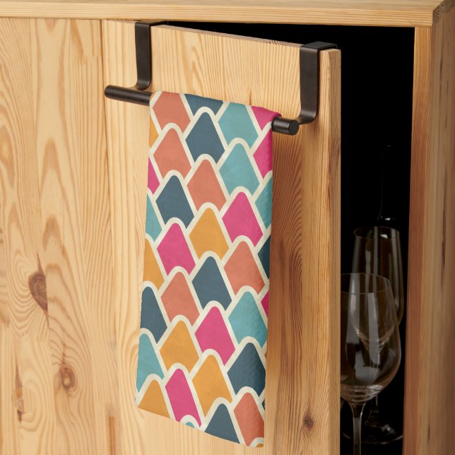Linge De Cuisine Conception géométrique Color Pop – Style abstrait  (Pliage en tiers)