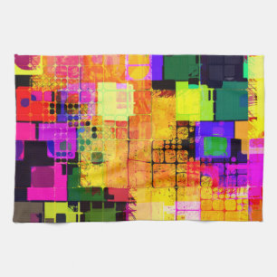 Linge De Cuisine Conception géométrique et multicolore