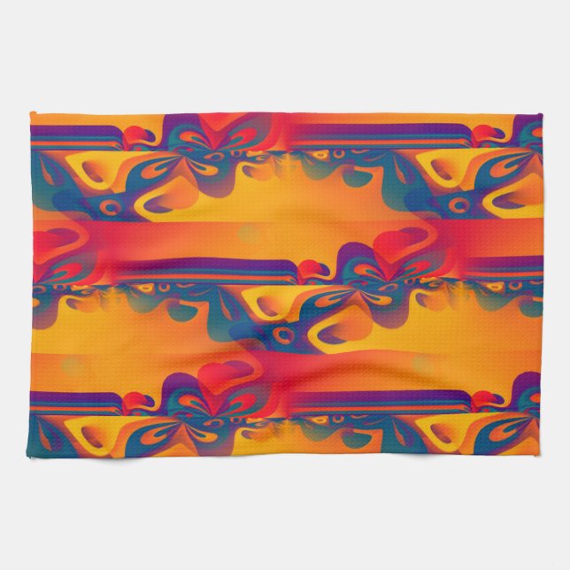 Linge De Cuisine Conception graphique transparente - jaune rouge I (Horizontal)
