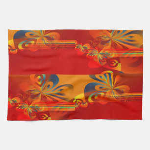 Linge De Cuisine Conception graphique transparente - rouge orange I
