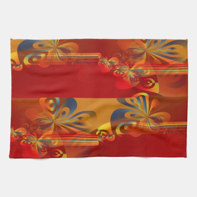 Linge De Cuisine Conception graphique transparente - rouge orange I (Horizontal)