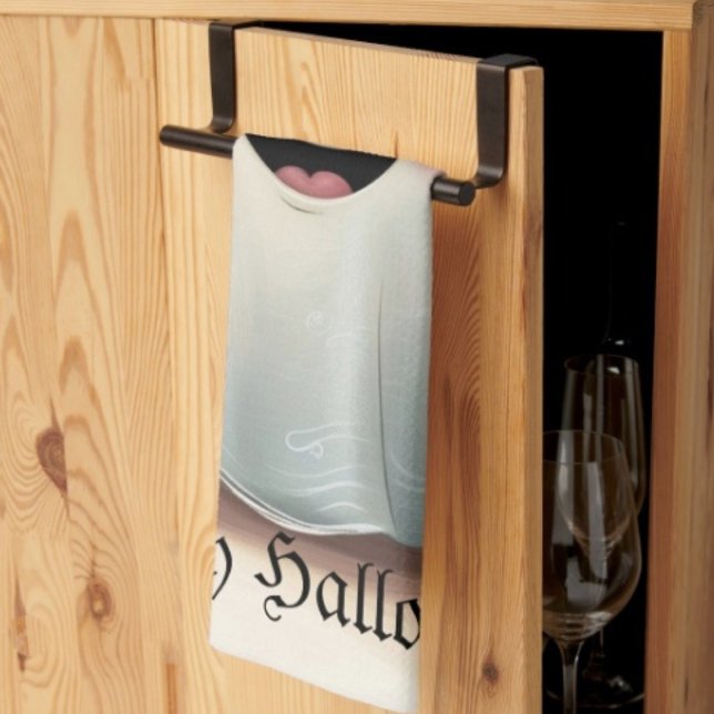 Linge De Cuisine Conception Halloween d'un ami fantomatique adorabl (Kitchen Towel 16”X24” poly-blend machine washable. 
)