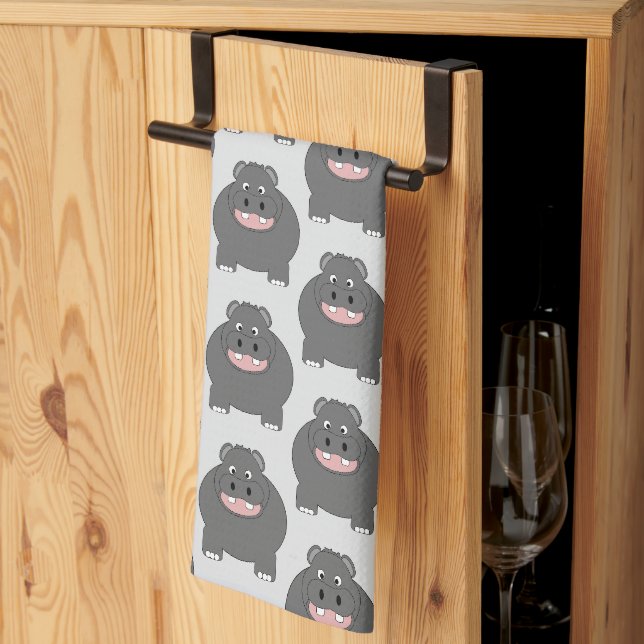 Linge De Cuisine Conception Hippopotame Fond de n'importe quelle co (Pliage en tiers)