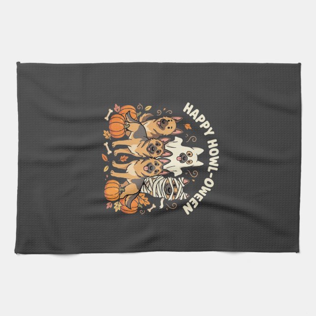 Linge De Cuisine Conception Howl-Oween Halloween Fantôme Berger All (Horizontal)