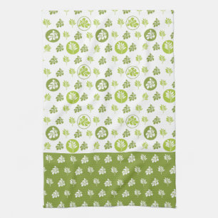 Linge De Cuisine Conception Motif de feuilles du cercle vert tropic