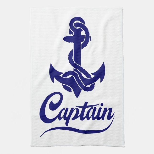 Linge De Cuisine Conception nautique d'ancre de voilier capitaine (Vertical)