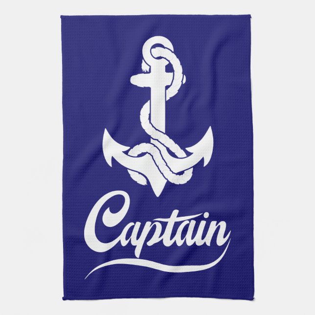 Linge De Cuisine Conception nautique d'ancre de voilier capitaine (Vertical)