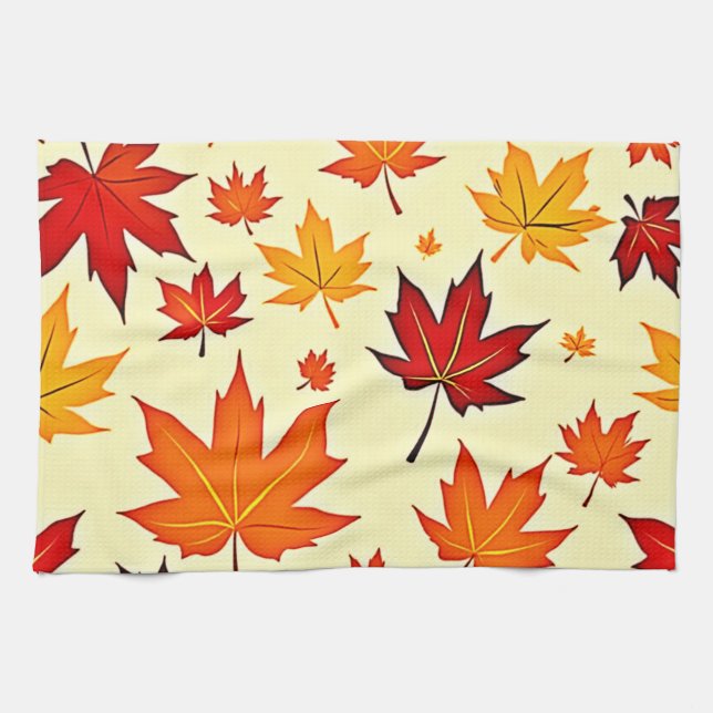 Linge De Cuisine Conception sans couture de feuillage d'automne (Horizontal)