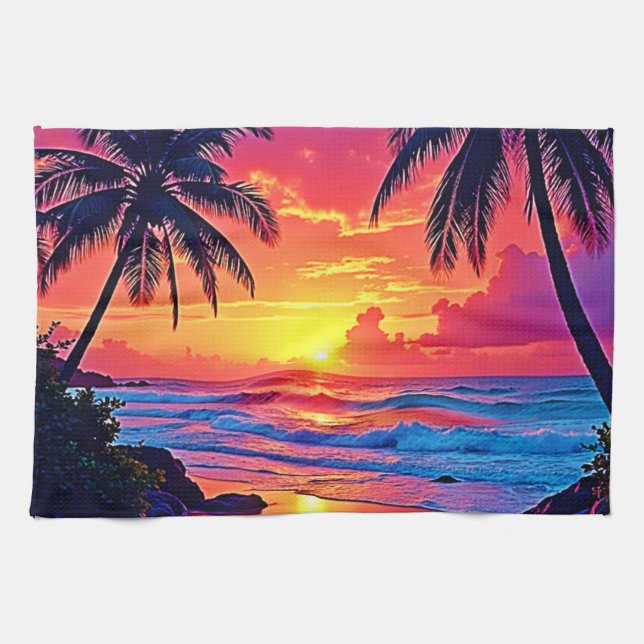 Linge De Cuisine Conception Tropical Sunset Paradise (Horizontal)