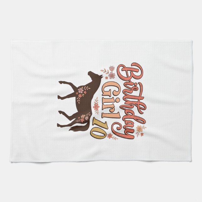 Linge De Cuisine Conception vectorielle florale de cheval 10 pour f (Horizontal)