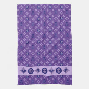 Linge De Cuisine Conception Violet Halloween, Chic Crâne Motif LV
