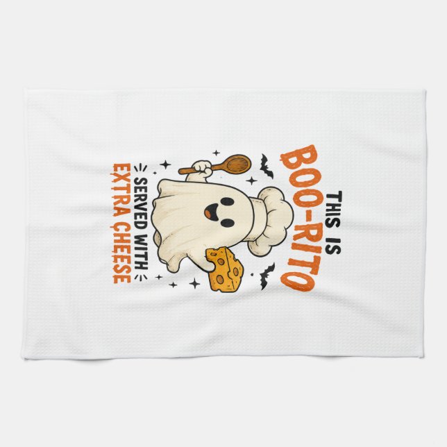 Linge De Cuisine Conception « Voici un Boo-Rito servi avec du froma (Horizontal)