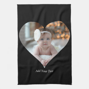 Linge De Cuisine Concevez votre propre photo en forme de coeur uniq