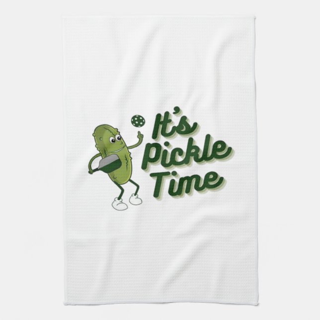 Linge De Cuisine Concombre drôle jouant au pickleball  (Vertical)